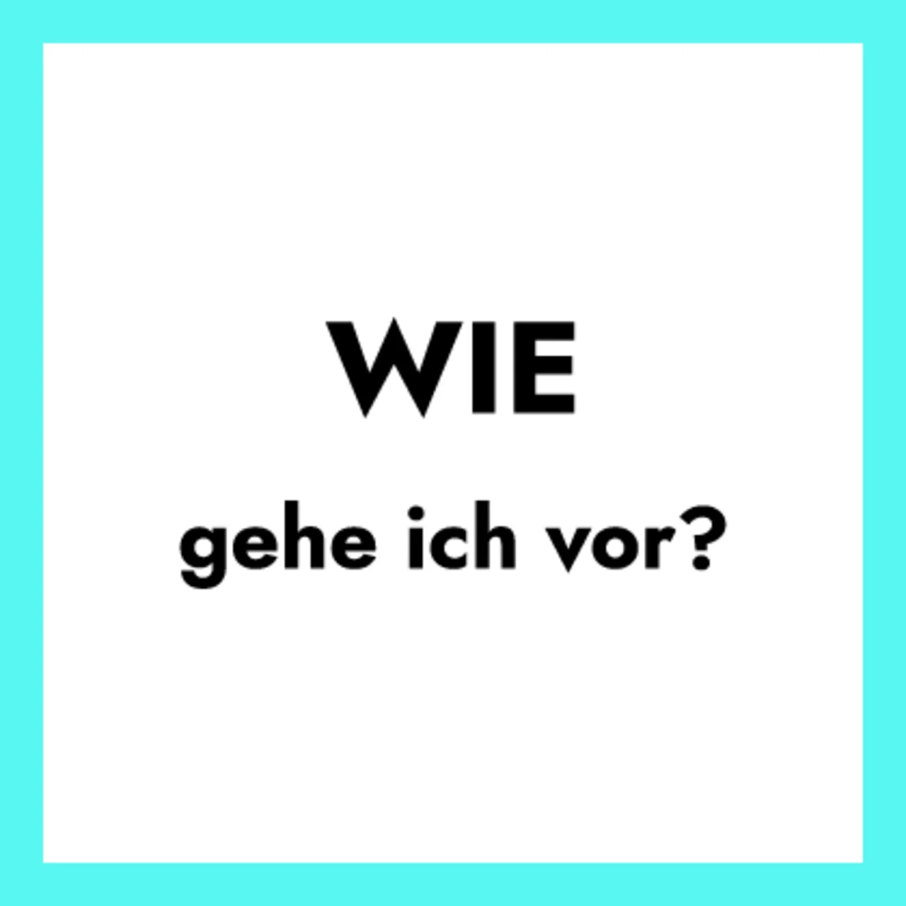 wie gehe ich vor?